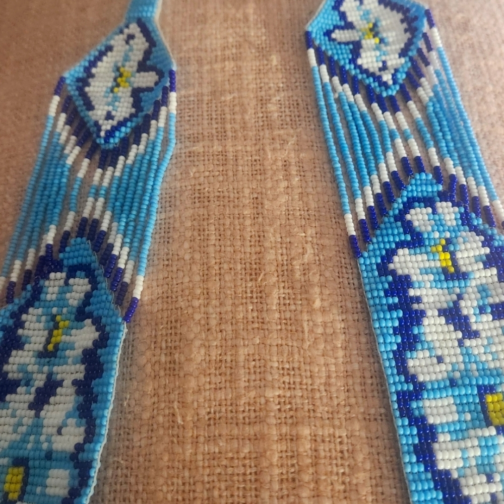 Blue Beaded Floral Women's Necklace